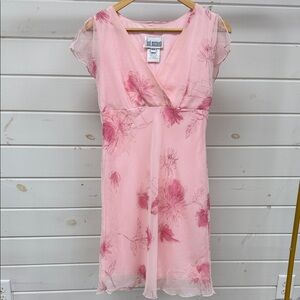 Jodi Michaels Vintage Pink Floral Midi Dress Women's Size 3/4